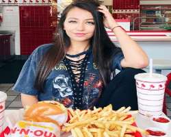 She loves to take refreshment at In-N-Out Burger.